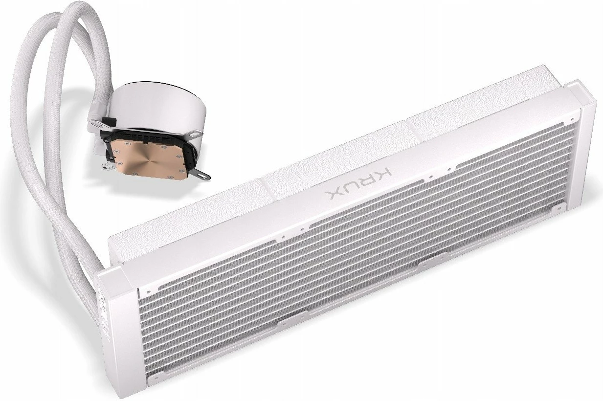 Ftohës uji Krux HydroGlance 360 ARGB LCD KRXE005, radiator 360mm, 3x120mm PWM ARGB, e bardhë