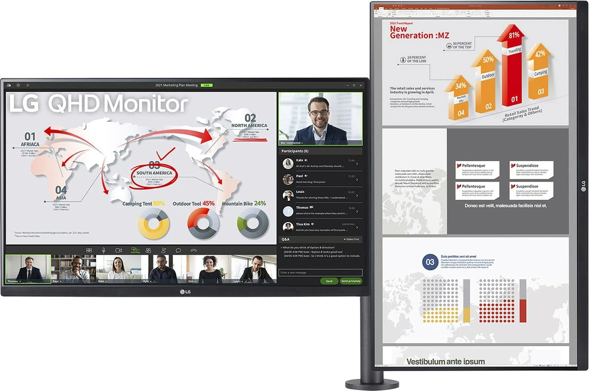 Monitor LG 27QP88DP-BS, 27", 2560 x 1440, Quad HD, LED, 5 ms, i zi