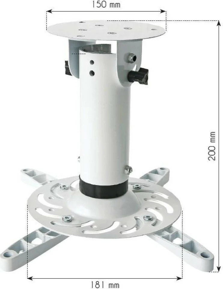 Mbajtës tavani universal për projektor Techly ICA-PM 200WH, 15 kg, bardhë