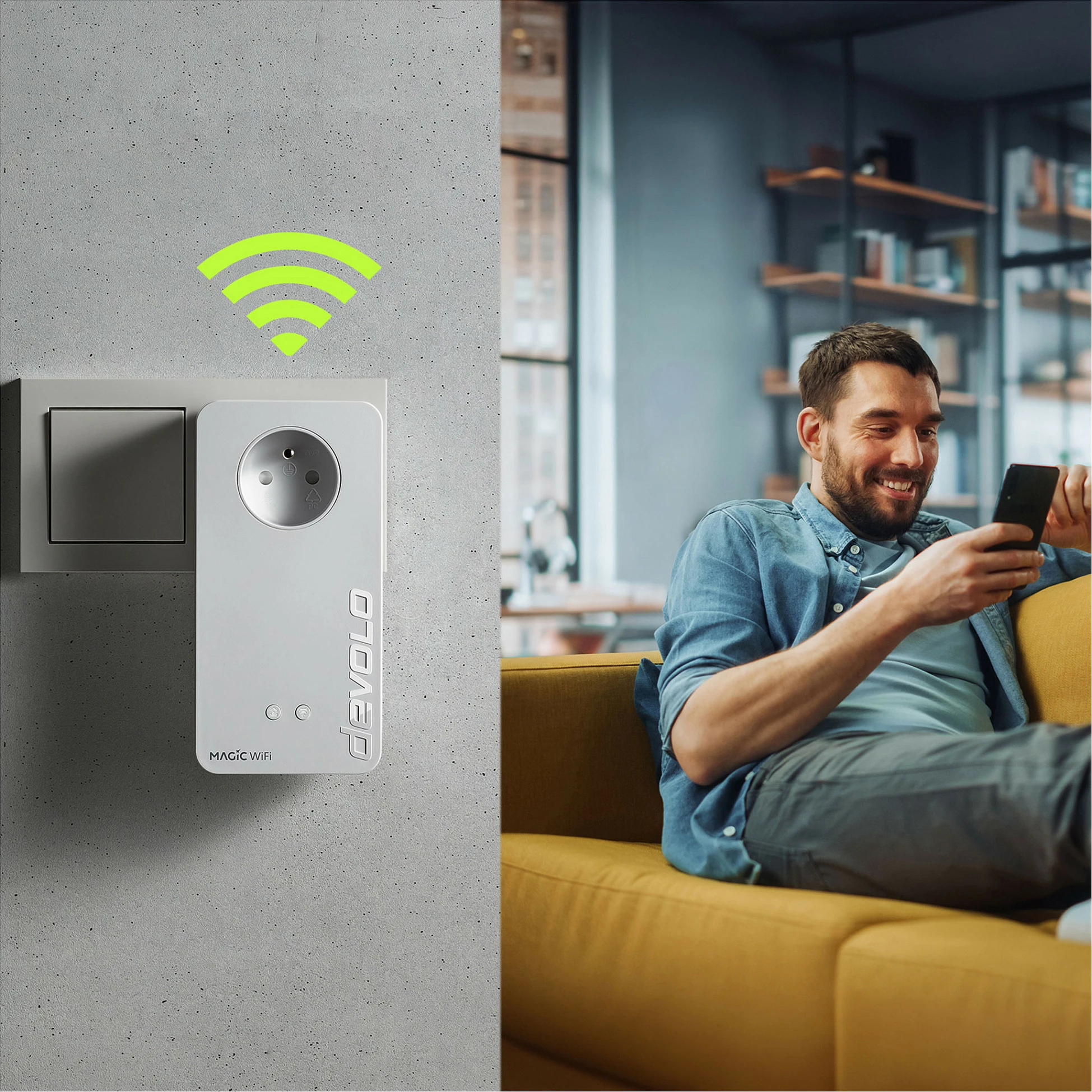 Adapter Powerline Devolo Magic 2 WiFi 6 next 7184, 2x Gigabit LAN, deri 3000 Mbit/s, i bardhë