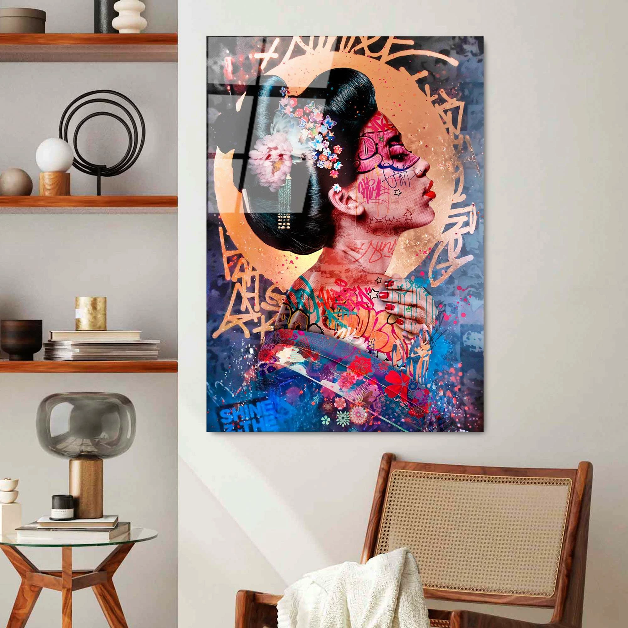 Pikturë dekorative prej xhami të temperuar, shumëngjyrëshe, UV-727, 70x100cm