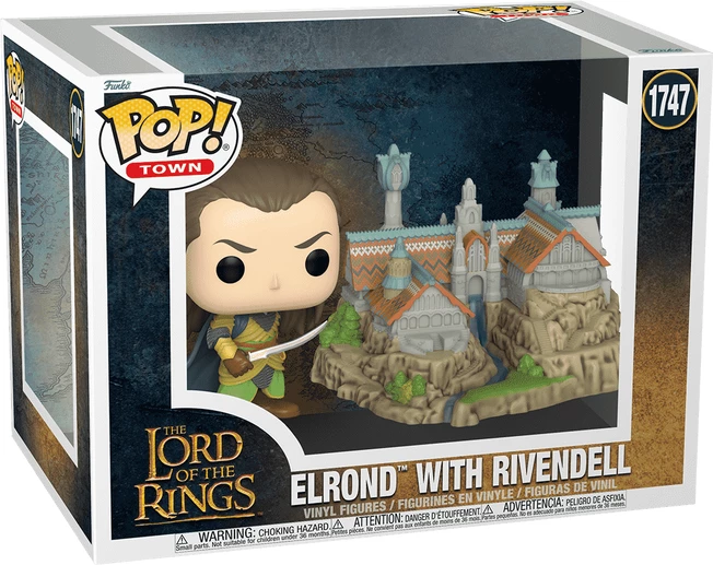Set figurina koleksionuese Funko POP! Town Lord of the Rings S8 Elrond & Rivendell