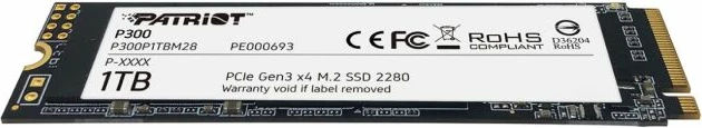 SSD Patriot P300 P300P1TBM28 1TB M.2 NVMe PCIe Gen3 x4 (2280)