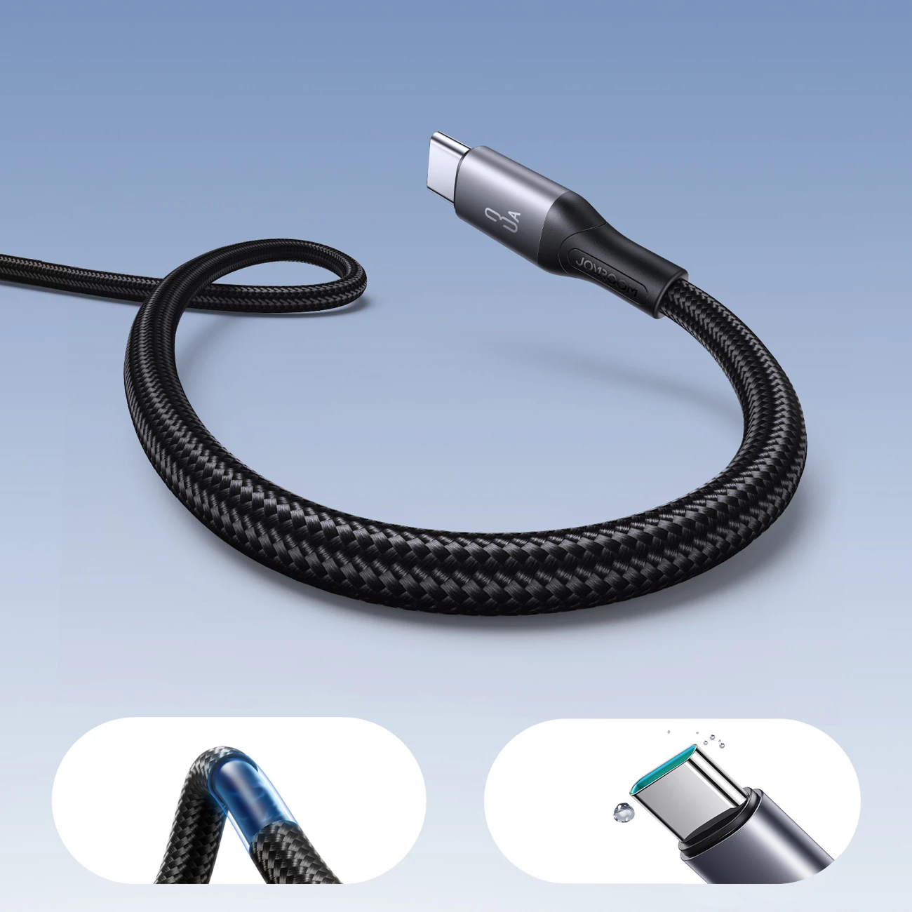 Kabllo Joyroom S-A28 Flash Series, USB-A në USB-C, 2m, 3A, e zezë
