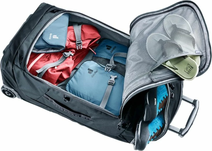 Çantë udhëtimi Deuter Duffel Pro Movo 60, e zezë