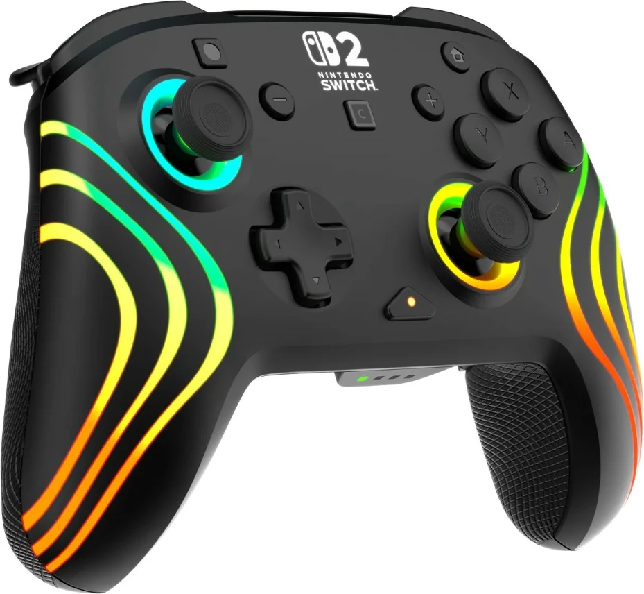 Kontrollor wireless Turtle Beach Afterglow Wave për Nintendo Switch 2, RGB, bateri e rikarikueshme 20 orë, i zi