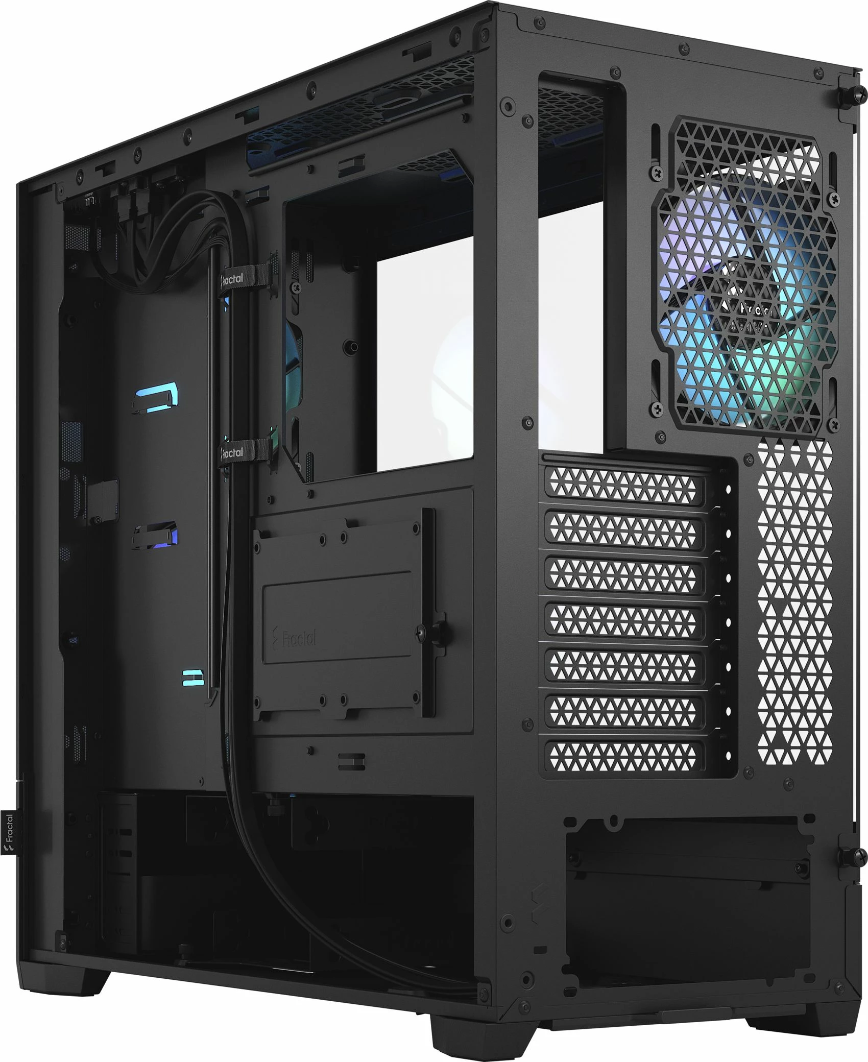 Kasë Fractal Design Pop Air RGB TG FD-C-POR1A-06 Midi Tower ATX me xham të temperuar, 3x120mm RGB fan, e zezë