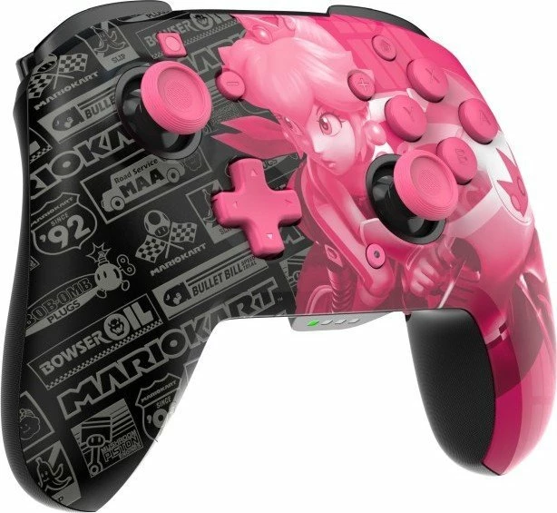 Kontroller wireless PDP Rematch Glow 500-202-GPPH për Nintendo Switch, Bluetooth, bateri deri 40 orë, USB-C, 2 butona prapa të programueshëm, ndriçon në errësirë, rozë