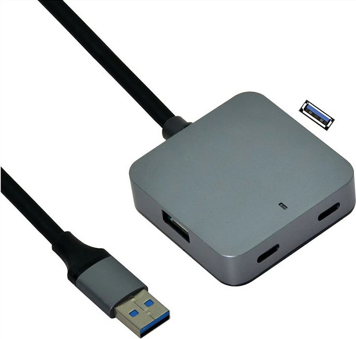 Hub USB VALUE 12.99.1124, 4 porta (2x USB-A + 2x USB-C), USB 3.2 Gen 1, kabllo 5 m, i zi