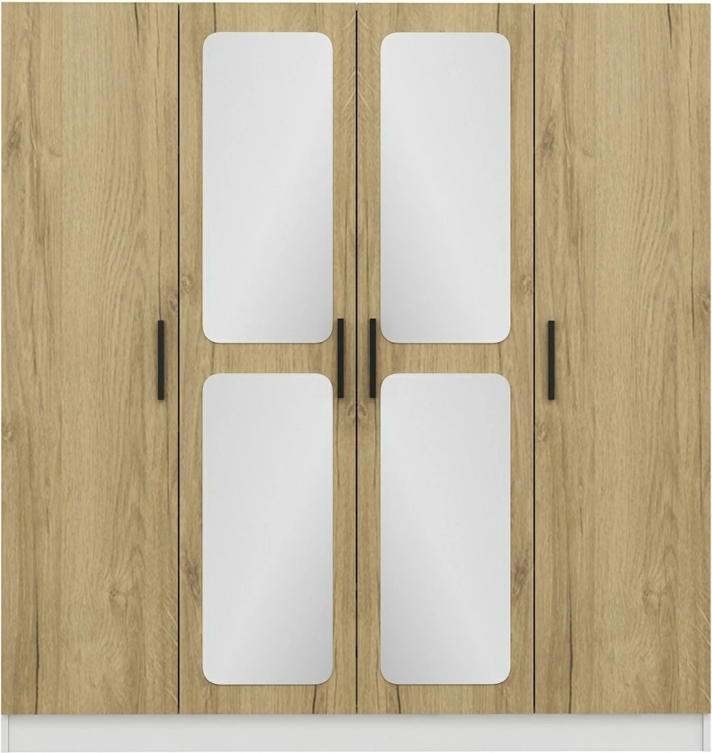 Dollap për dhomë gjumi, ngjyrë arre dhe e bardhë, Skye Decor, 2711