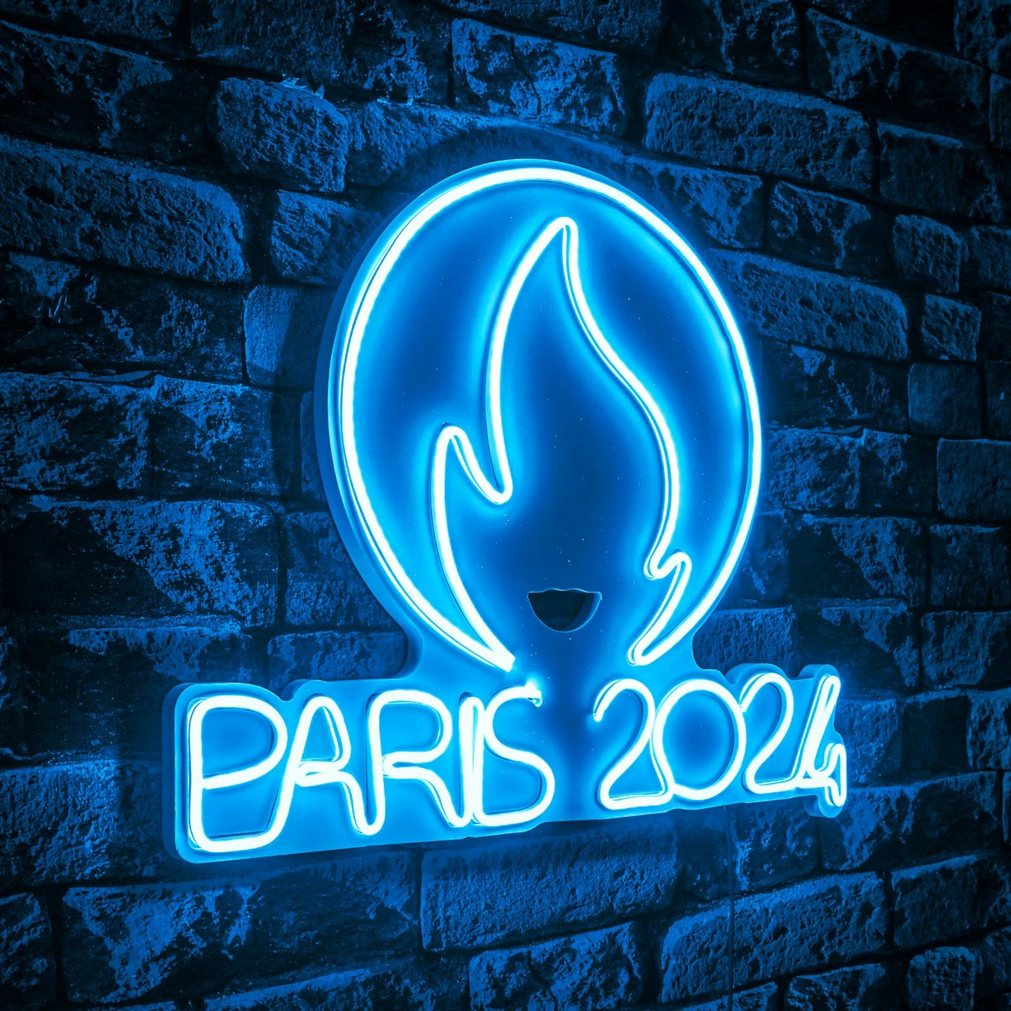 Dritë dekorative muri, plastikë LED, Paris 2024, ngjyrë e kaltër