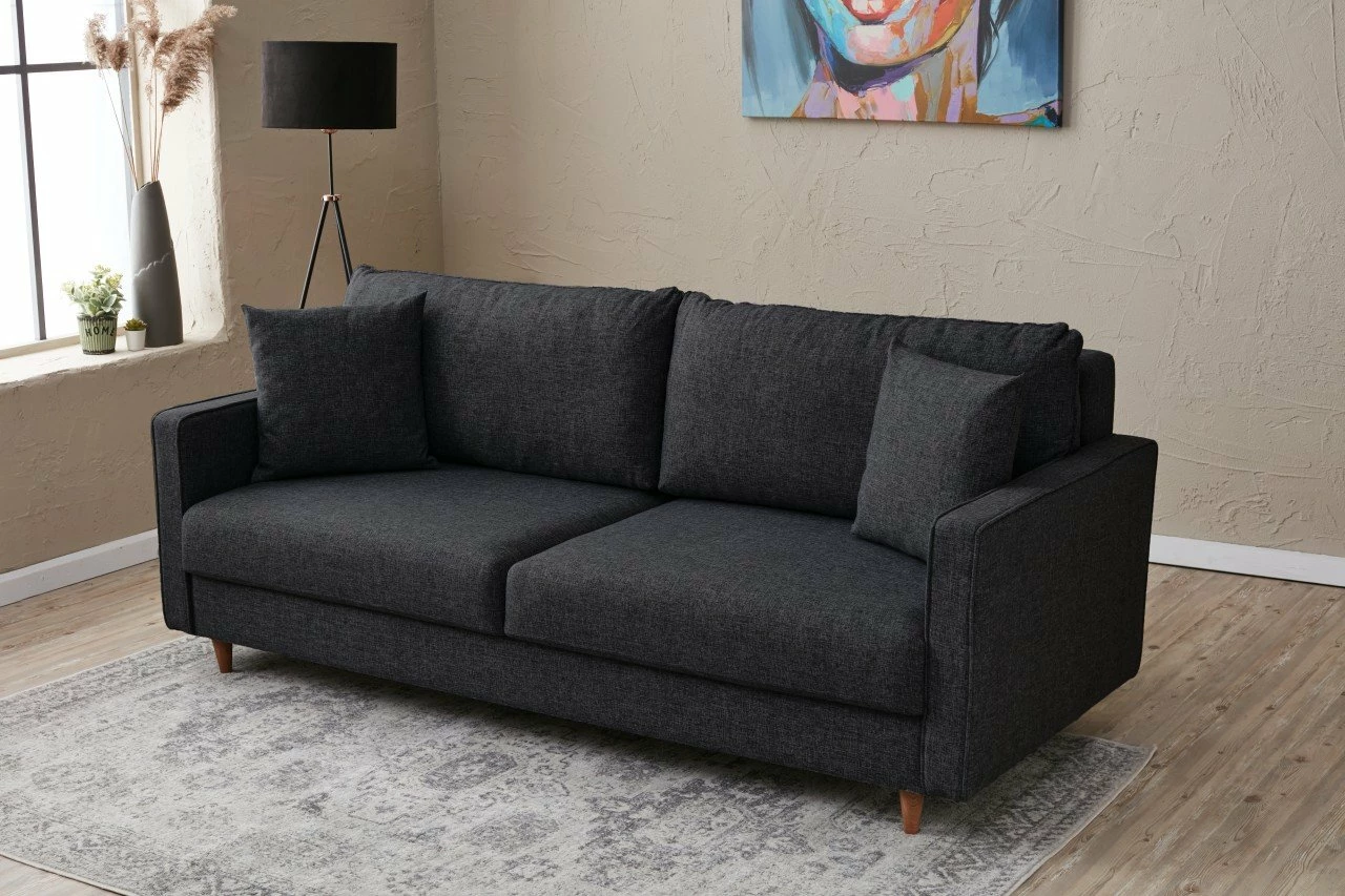 Divan treshe, ngjyrë antracit, Atelier del Sofa, Eva