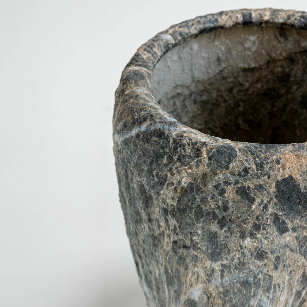 Set vazo GASHER 3 copë, qeramikë, antracit-bezhë, 42x42x35