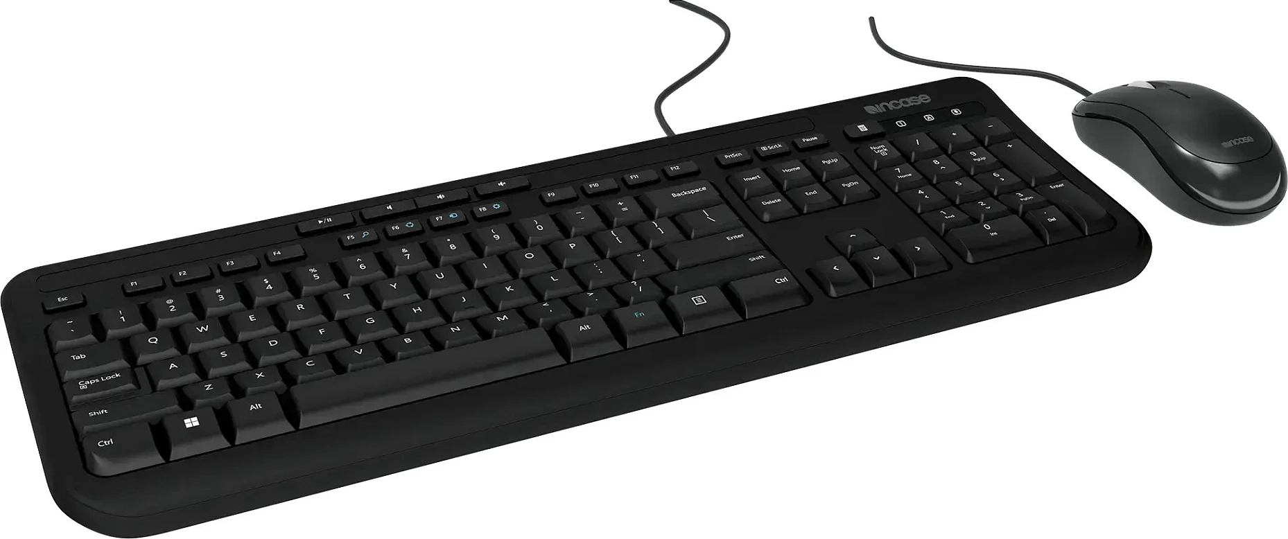 Set tastierë dhe maus Incase Desktop 600, USB me kabllo, layout UK QWERTY, i zi