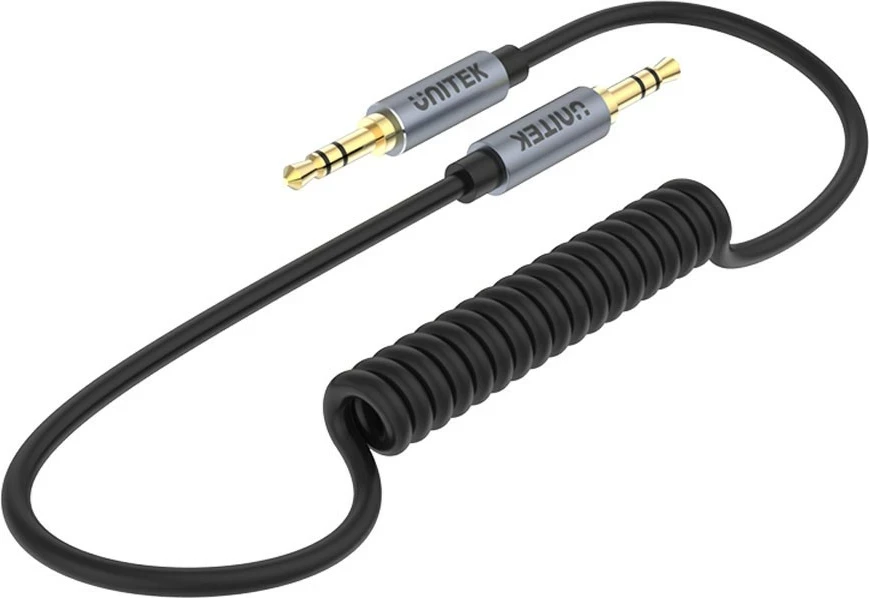 Kabëll AUX Unitek miniJack 3.5mm, mashkull-mashkull, 1m, i zi