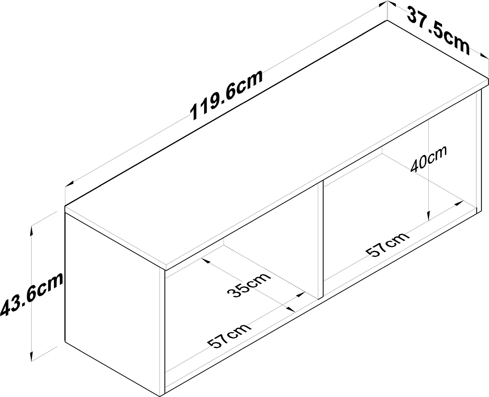 Dollap muri Skye Decor, i bardhë, EA143 - 3820