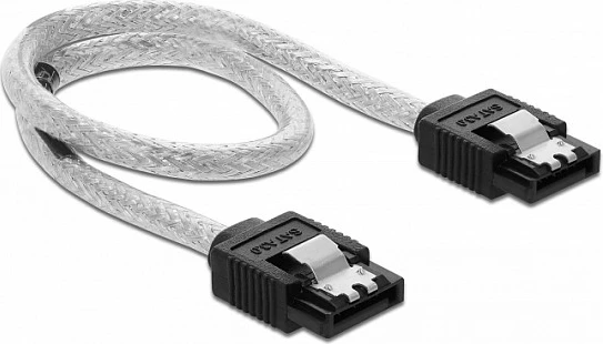 Kabllo SATA DeLOCK 6 Gb/s, 30 cm, transparent/zi