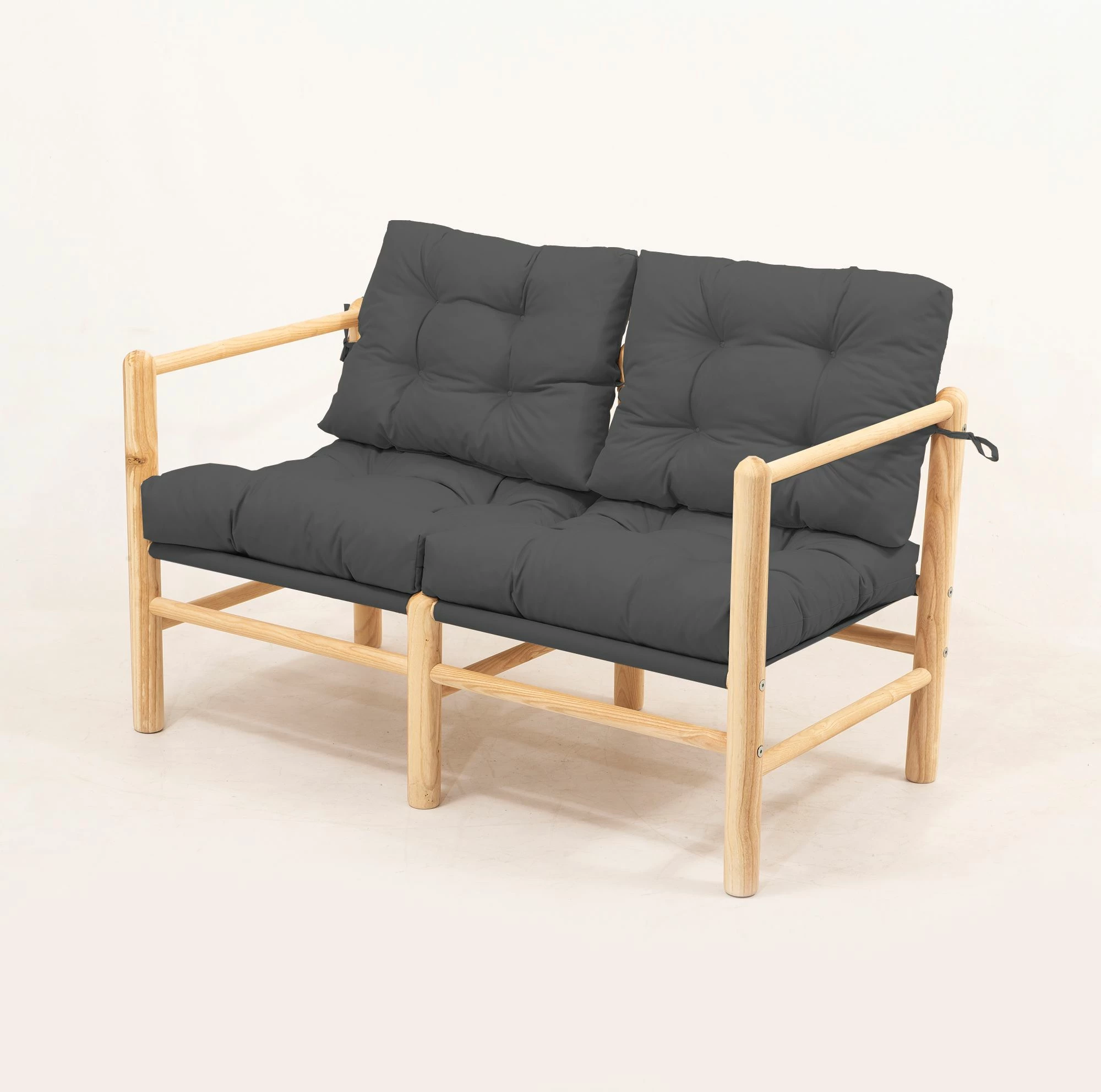 Divan kopshti dy-vendësh, dru geshtenje, jastëk anthracite, MYG04