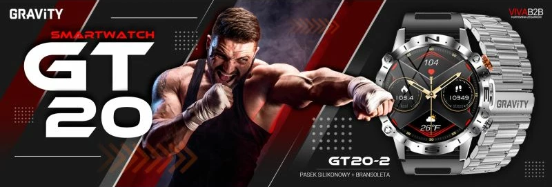 Smartwatch Gravity për meshkuj, e zezë