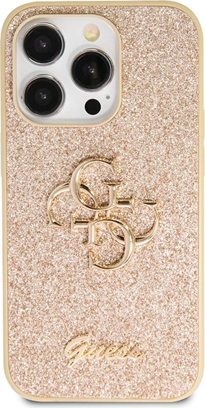 Mbështjellës Guess Glitter Script Big 4G për iPhone 14 Pro, Ari