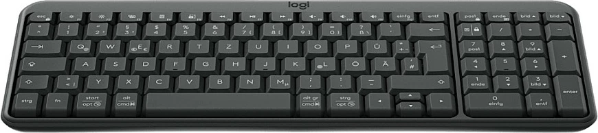 Tastierë wireless Logitech K250, QWERTZ gjermanisht, RF + Bluetooth, me numpad, Graphite