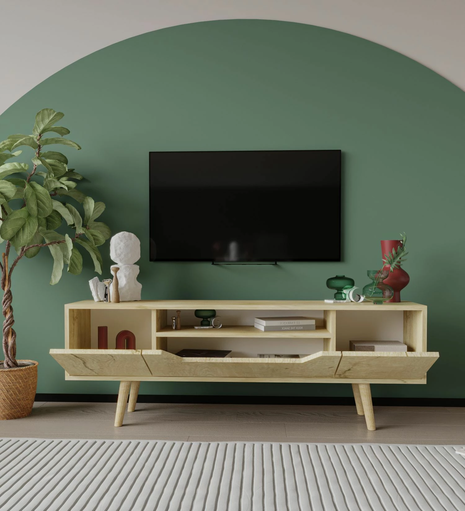 Komodë për TV Skye Decor, Roma 150, ngjyrë lisi Sapphire Oak
