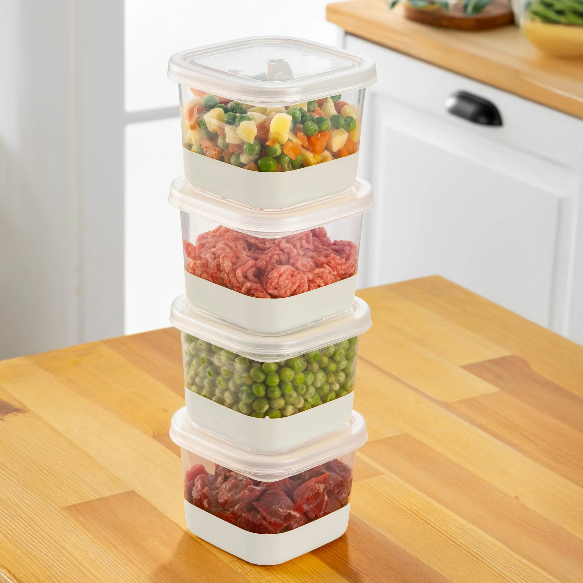 Set organizues për frigorifer (4 copë), Hermia, 4A, ngjyrë gri