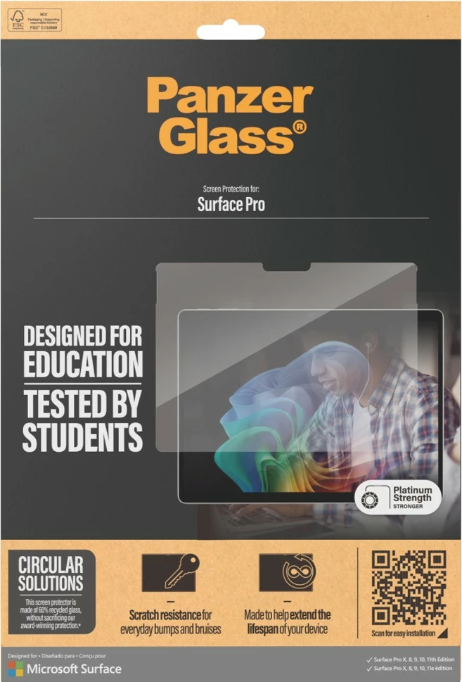 Mbrojtës ekrani PanzerGlass për Microsoft Surface Pro X/Pro 8/Pro 9/Pro 10/11th Ed