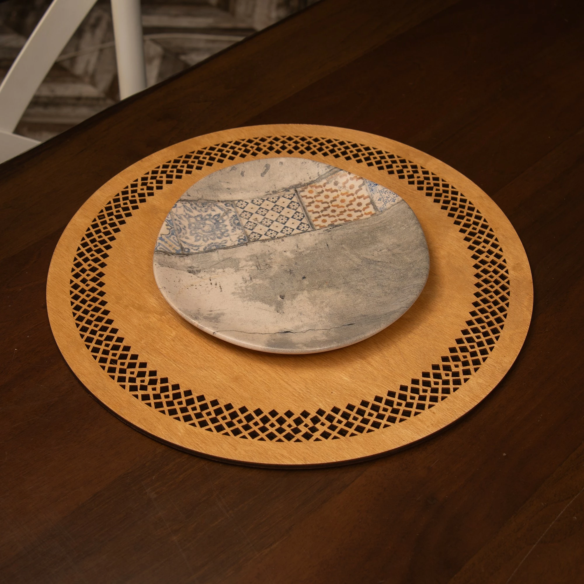Set nënshtrues tavoline prej druri (4 copë), Hermia, Selçuk - ngjyrë mjaltë