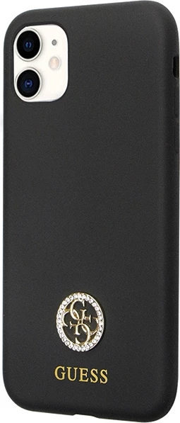 Mbështjellës Guess GUHCN614DGPK për iPhone 11/XR, silikon, i zi