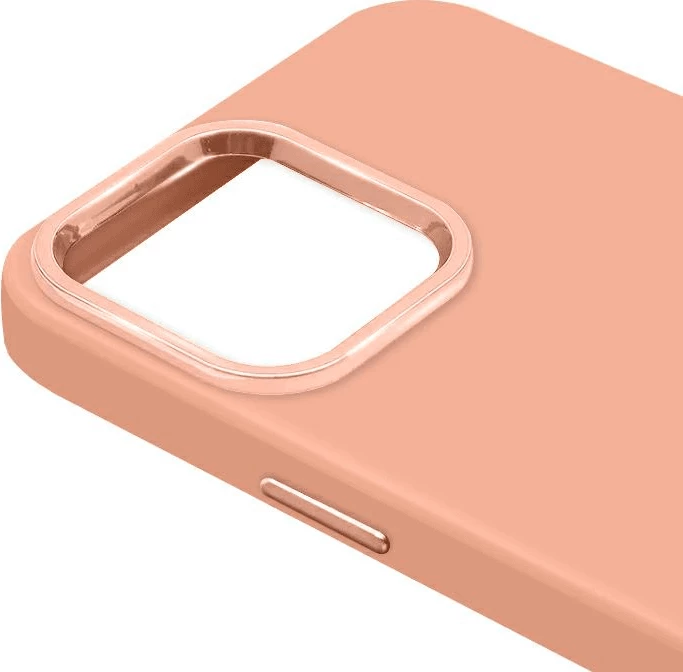 Mbështjellës silikoni saten ONASI për iPhone 14 Pro Max, pjeshkë