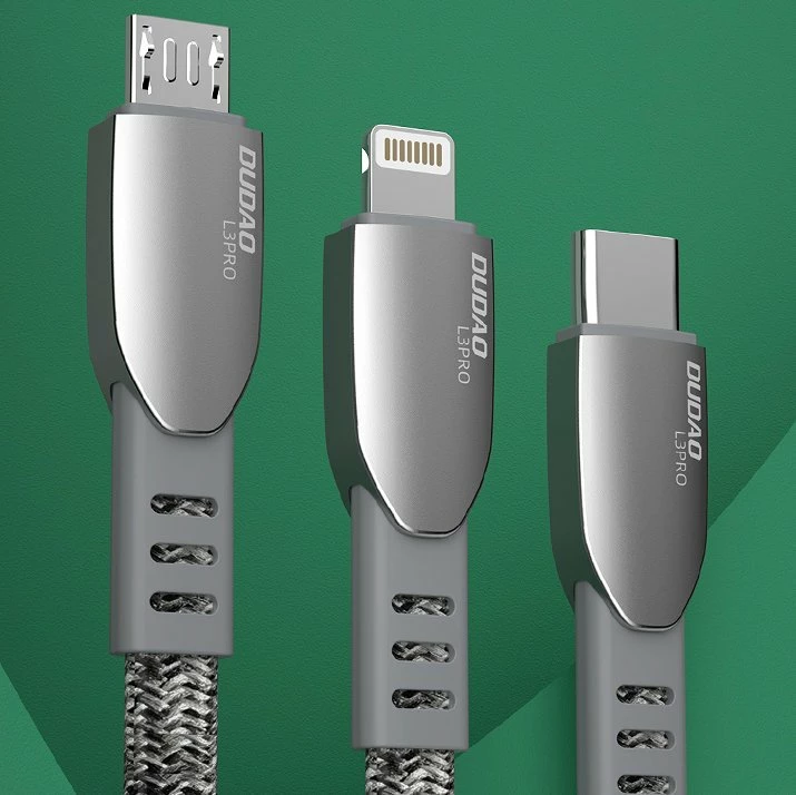 Kabllo USB Dudao L3PROM, 1m, micro USB, 5A, Gri