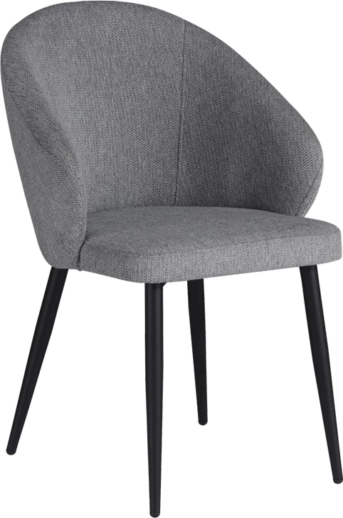 Fotel Patya, material gri i çelët, këmbë metalike të zeza, 56x61x82cm