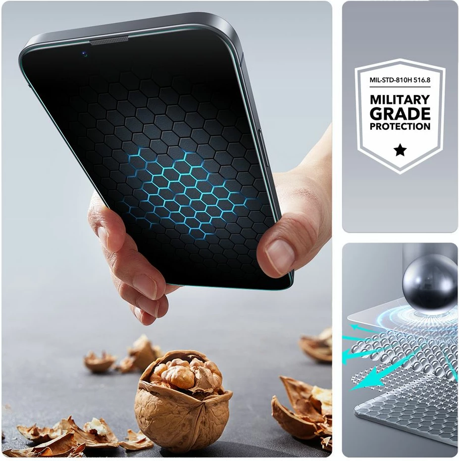 Xham mbrojtës ESR UltraFit, për iPhone 13 / 13 Pro / 14 / 16e, 2 copë