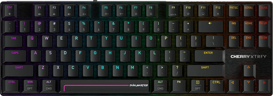 Tastierë mekanike Cherry XTRFY MX 8.2 PRO TMR, TKL, wireless/Bluetooth, RGB, switch magnetik Cherry MK Crystal, e zezë