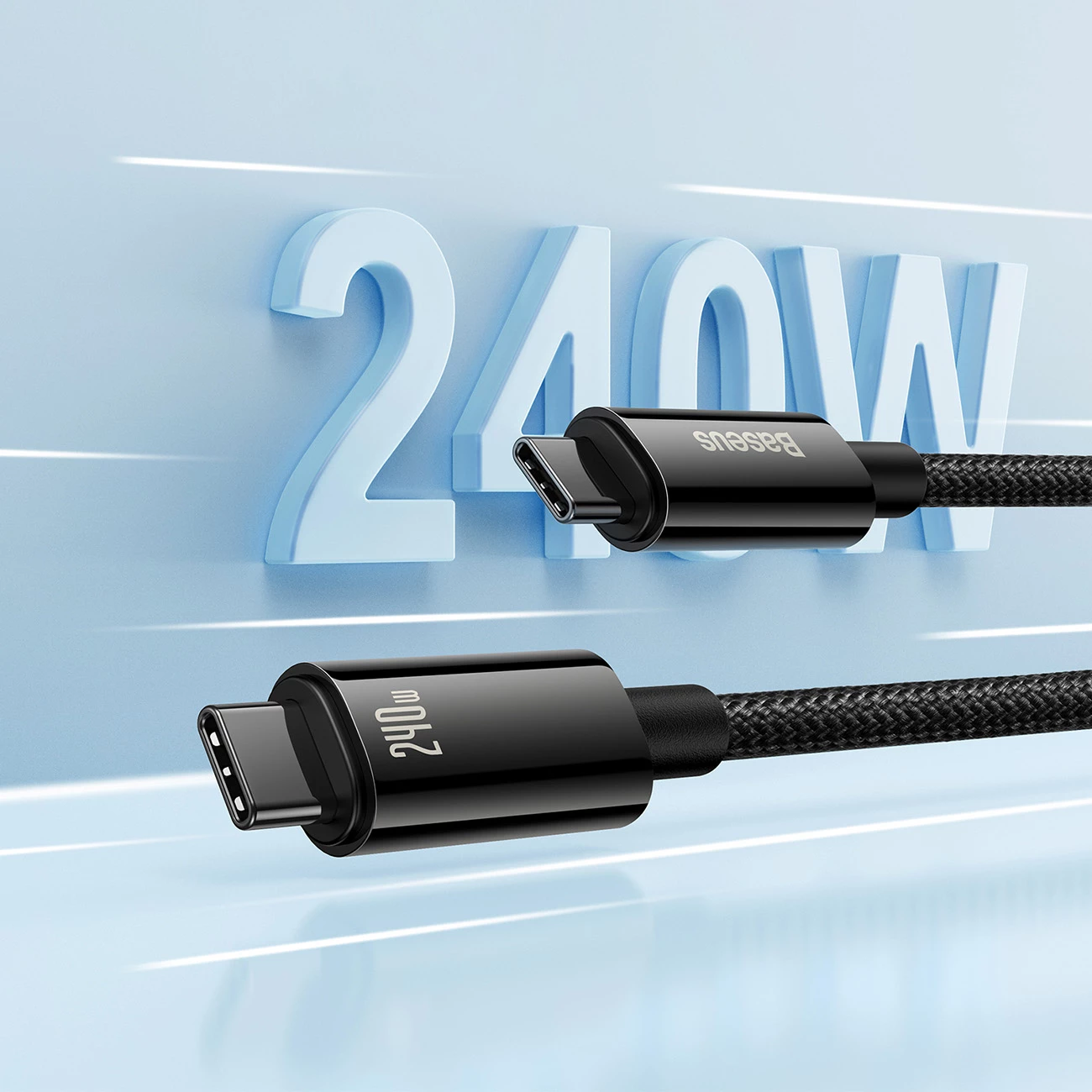 Kabllo USB-C në USB-C Baseus CAWJ040101, 2m, 240W, e zezë