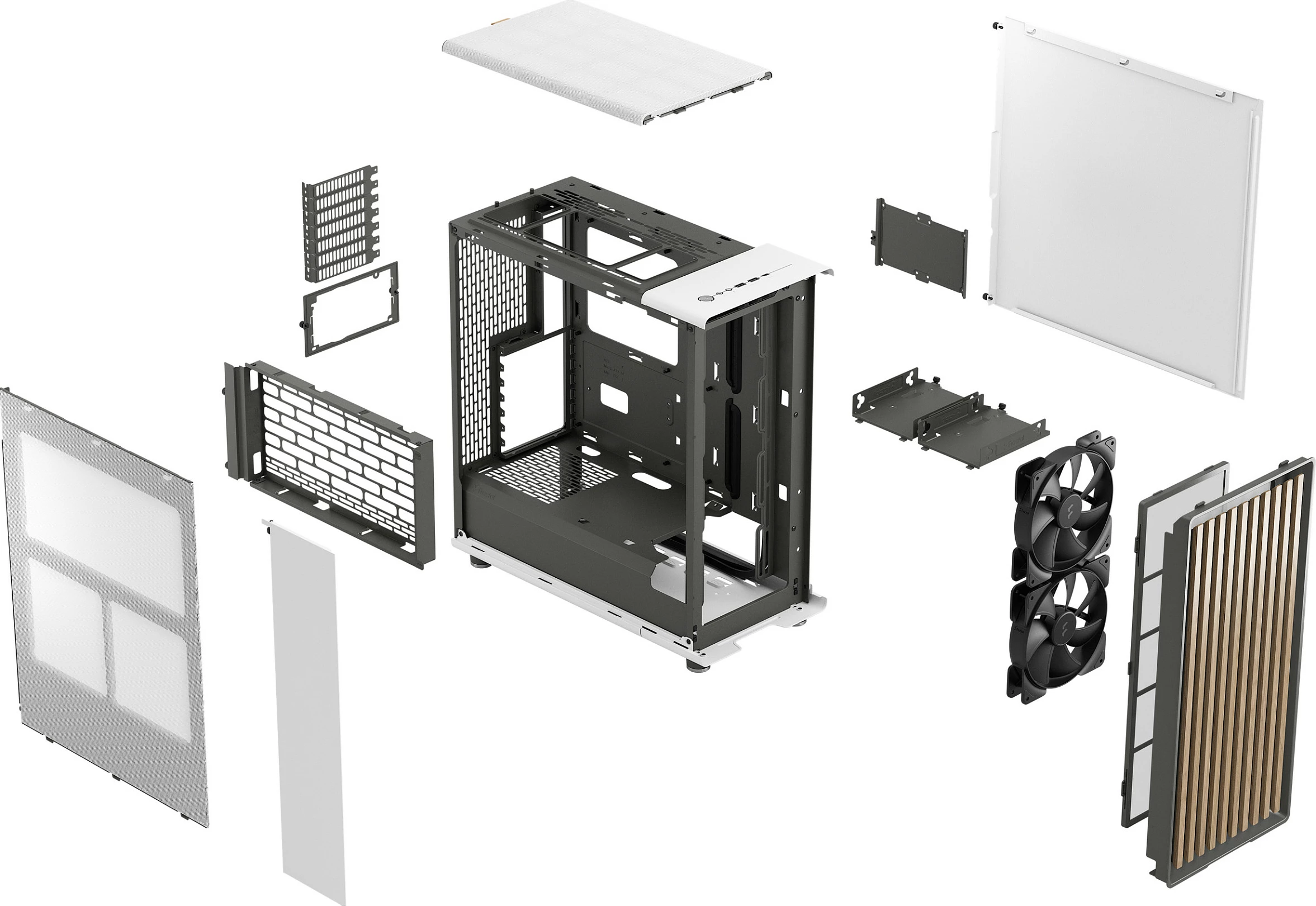 Kasë Fractal Design North, PC, ATX, micro ATX, Mini-ITX, e bardhë