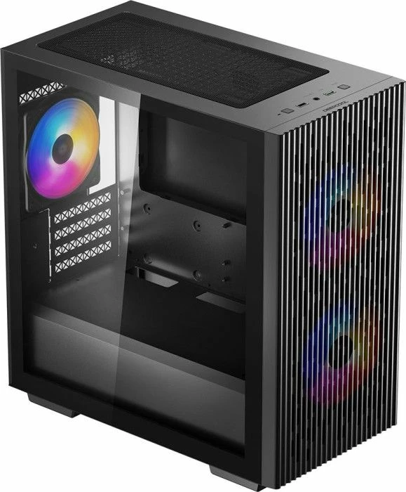 Kasë Deepcool MATREXX 40 3FS ARGB (DP-MATX-MATREXX40-3F) Micro-ATX Mini Tower, 3 ventilatorë 120 mm, xham i temperuar, e zezë