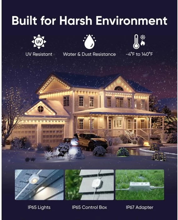 Drita LED të jashtme RGB ANKER eufy E22, 30m, RGBWW, IP67, kontroll me aplikacion