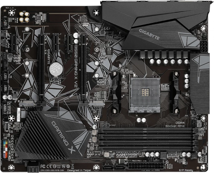 Pllakë amë GIGABYTE B550 GAMING X V2, AM4, ATX, DDR4 deri 128GB, PCIe 4.0, 2x M.2, SATA3, USB 3.2 Gen2, HDMI/DVI, e zezë