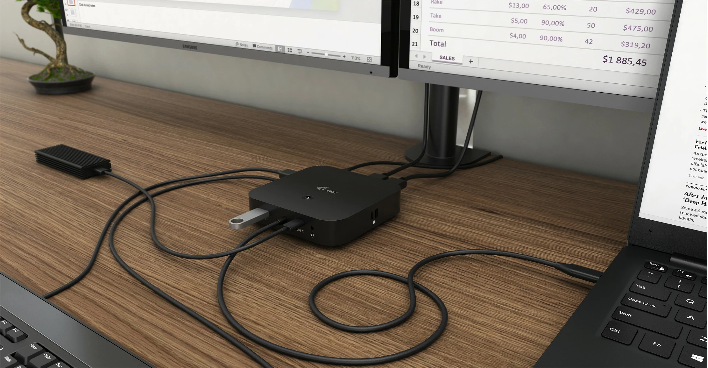 Docking station i-tec C31DUALDPDOCKPD, USB-C, Dual DisplayPort, Power Delivery 100W, e zezë