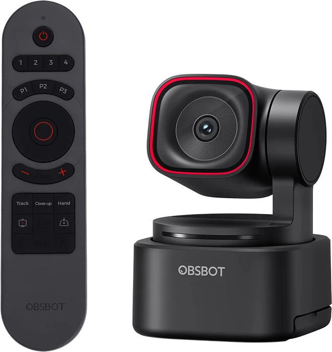 Webkamerë OBSBOT Tiny 3 Lite 4K, AI tracking, 1080p 120fps, me Tiny Smart Remote 2, e zezë