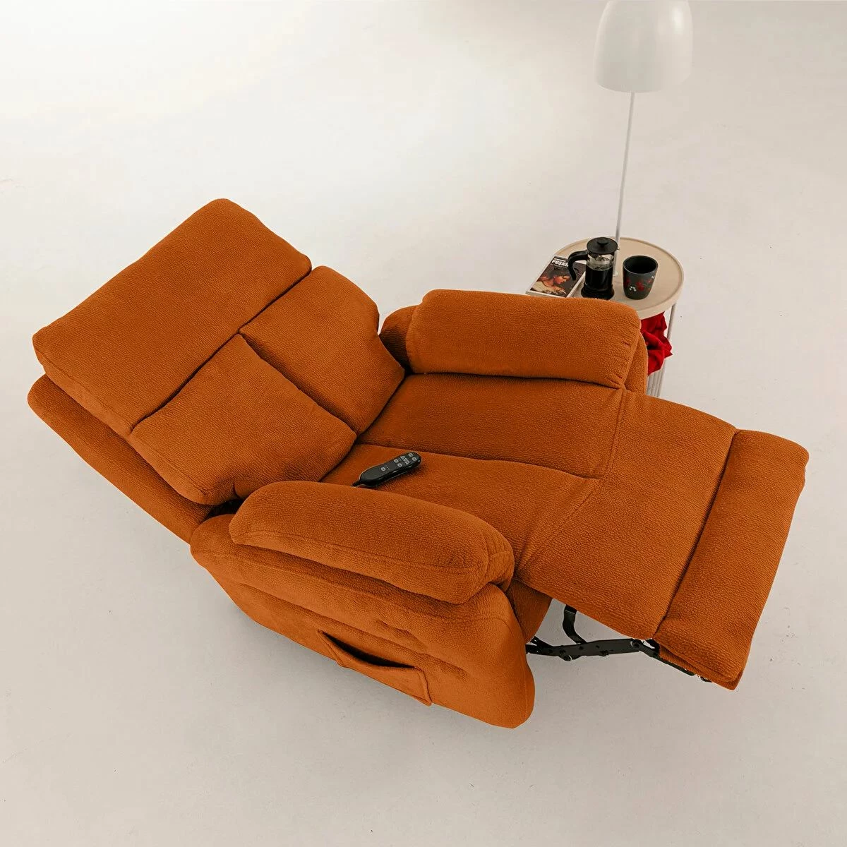 Karrige relaksuese Comfera elektrike, ngjyrë e kuqe tullë, Atelier del Sofa
