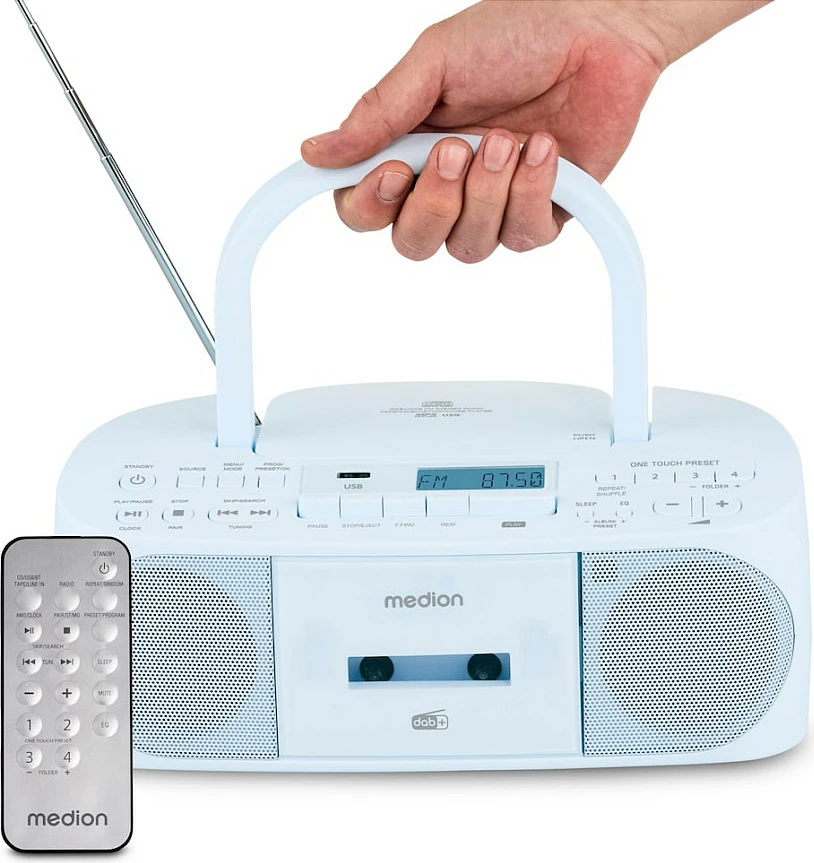 Radio portative Medion 50079332, DAB+/FM, Bluetooth 5.4, USB MP3, 6 W, blu