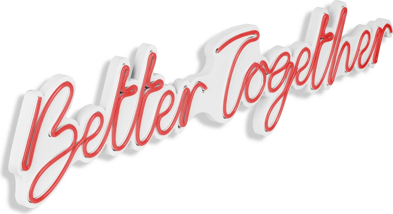 Dekor dritash LED plastike, 'Better Together', ngjyrë e kuqe
