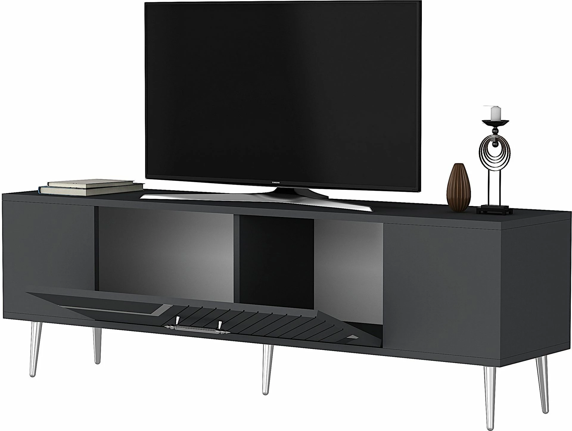 Komodë TV Skye Decor, antracit, argjend, Dekolp5