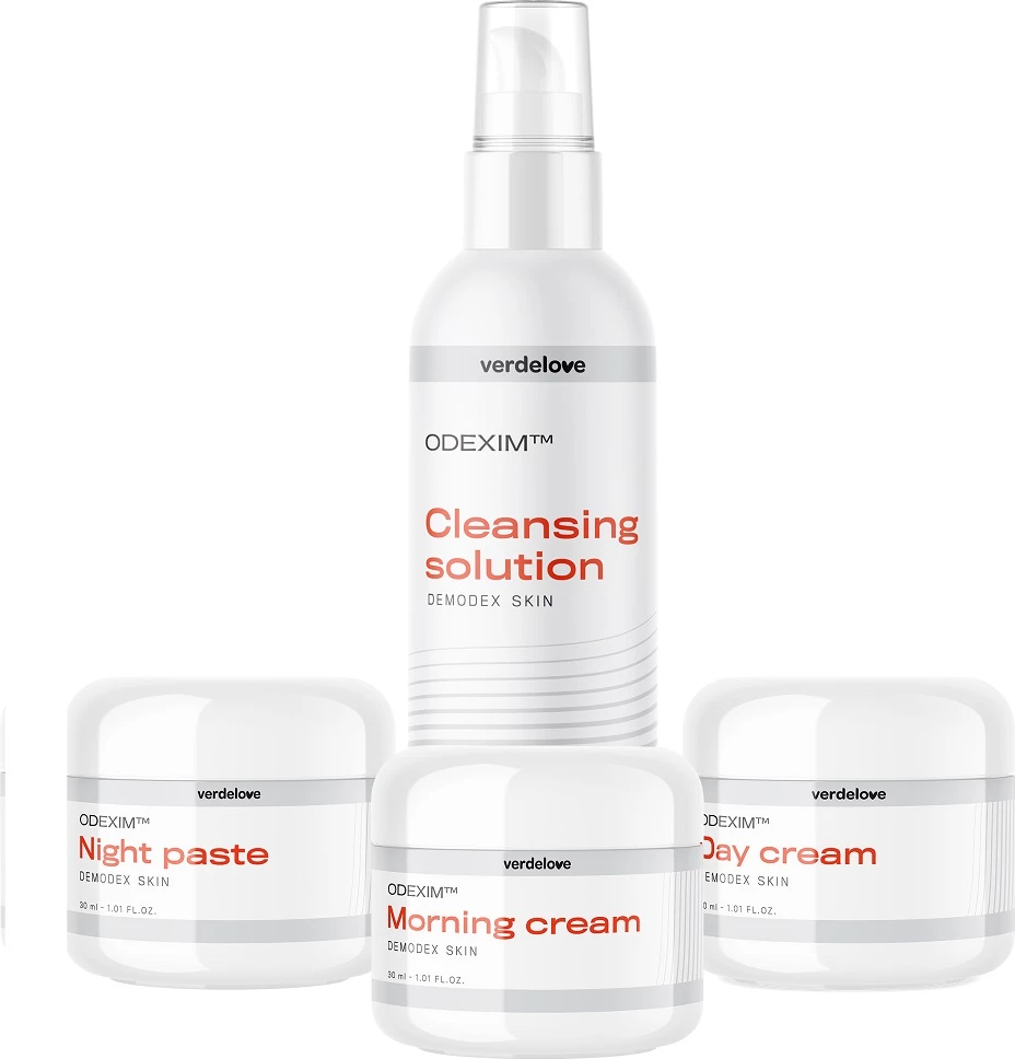 Set për kujdes të lëkurës Odexim për rozace, 150ml + 30ml + 30ml + 30ml