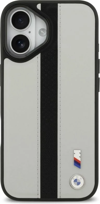 Kapak telefoni BMW M Perforated Stripe Logo MagSafe për iPhone 17, gri
