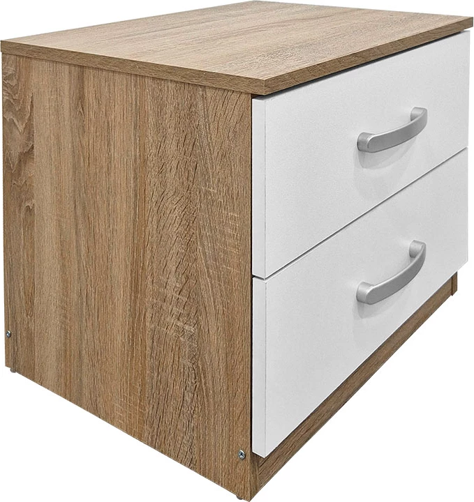 Set dhome gjumi Athos, sonoma e bardhë, krevat 160x200cm, set 4 pjesësh