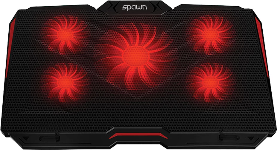 Stendë ftohëse për laptop Spawn Perun, deri 17", 5 ventilatorë, LED i kuq